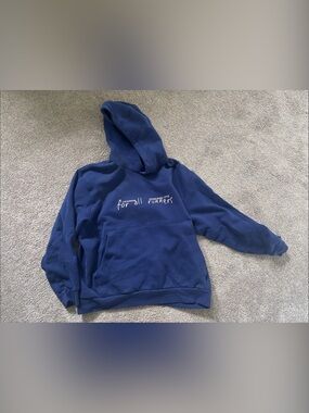 lululemon athletica Blue Hoodie with White 'for all runners' Print